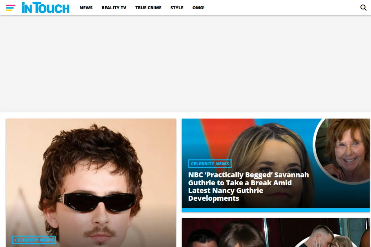 intouchweekly.com web sitesi ekran görüntüsü - Haber - DA 86