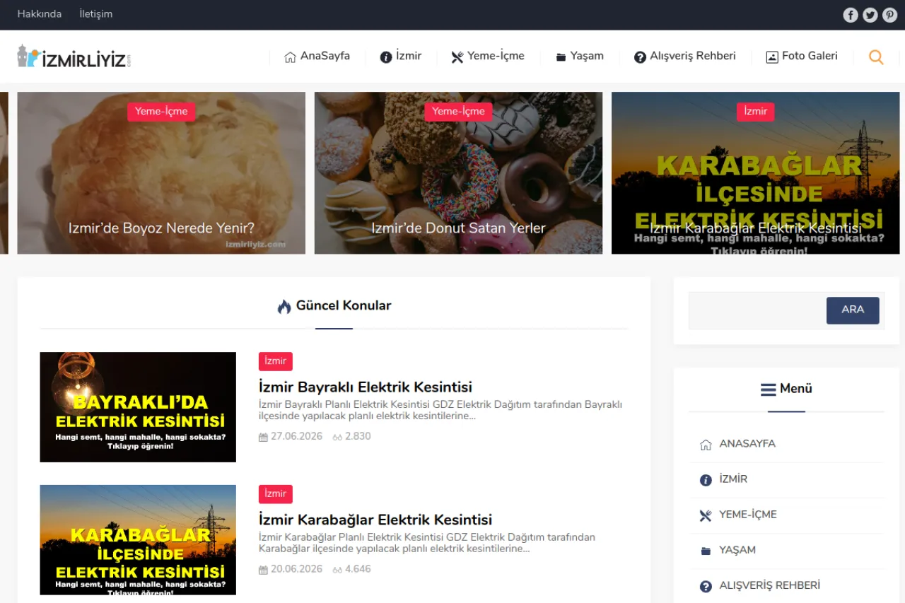 izmirliyiz.com web sitesi ekran görüntüsü - Yerel - DA 19