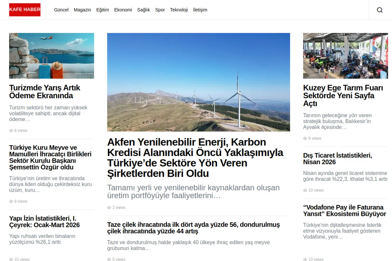 kafehaber.com web sitesi ekran görüntüsü - Haber