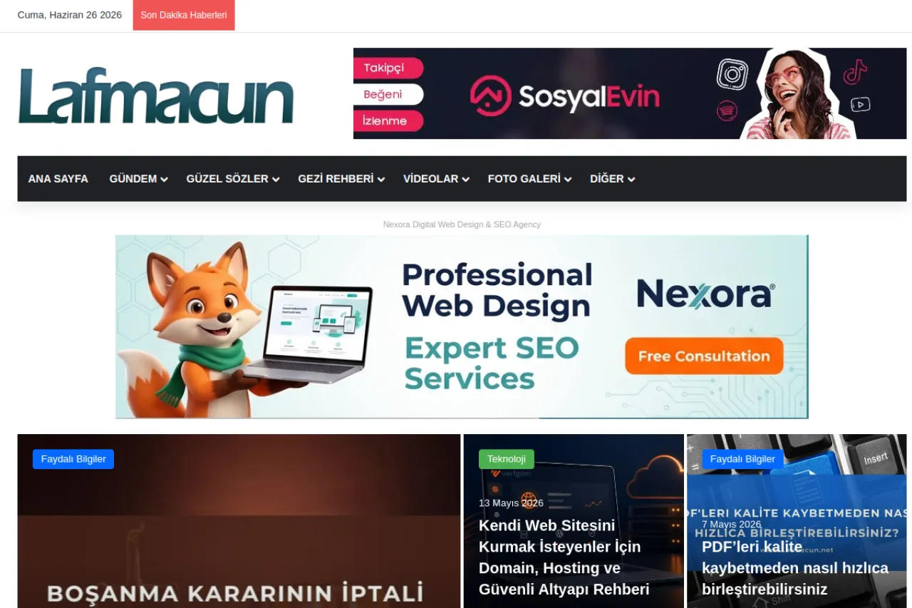 lafmacun.net web sitesi ekran görüntüsü - DA 55