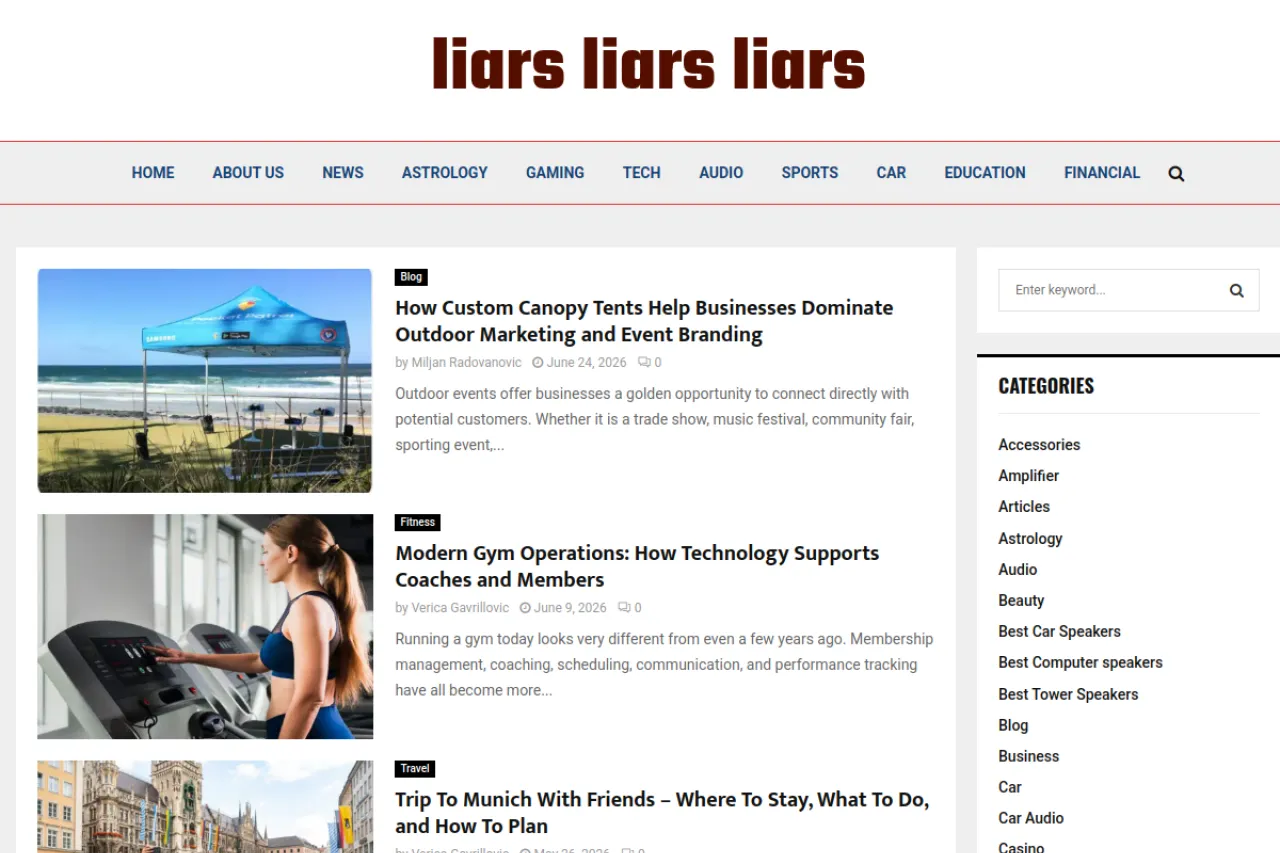 liarsliarsliars.com web sitesi ekran görüntüsü - DA 63