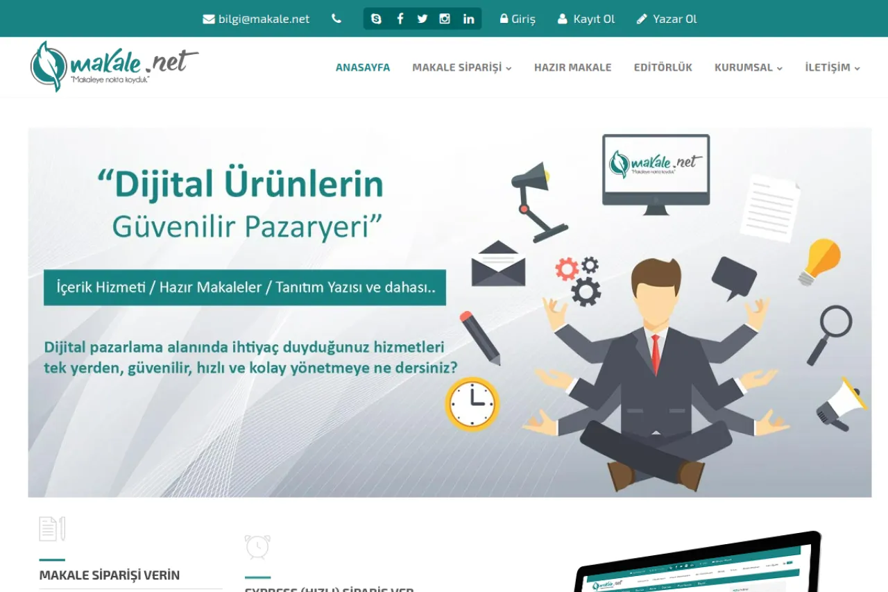 makale.net web sitesi ekran görüntüsü - DA 54
