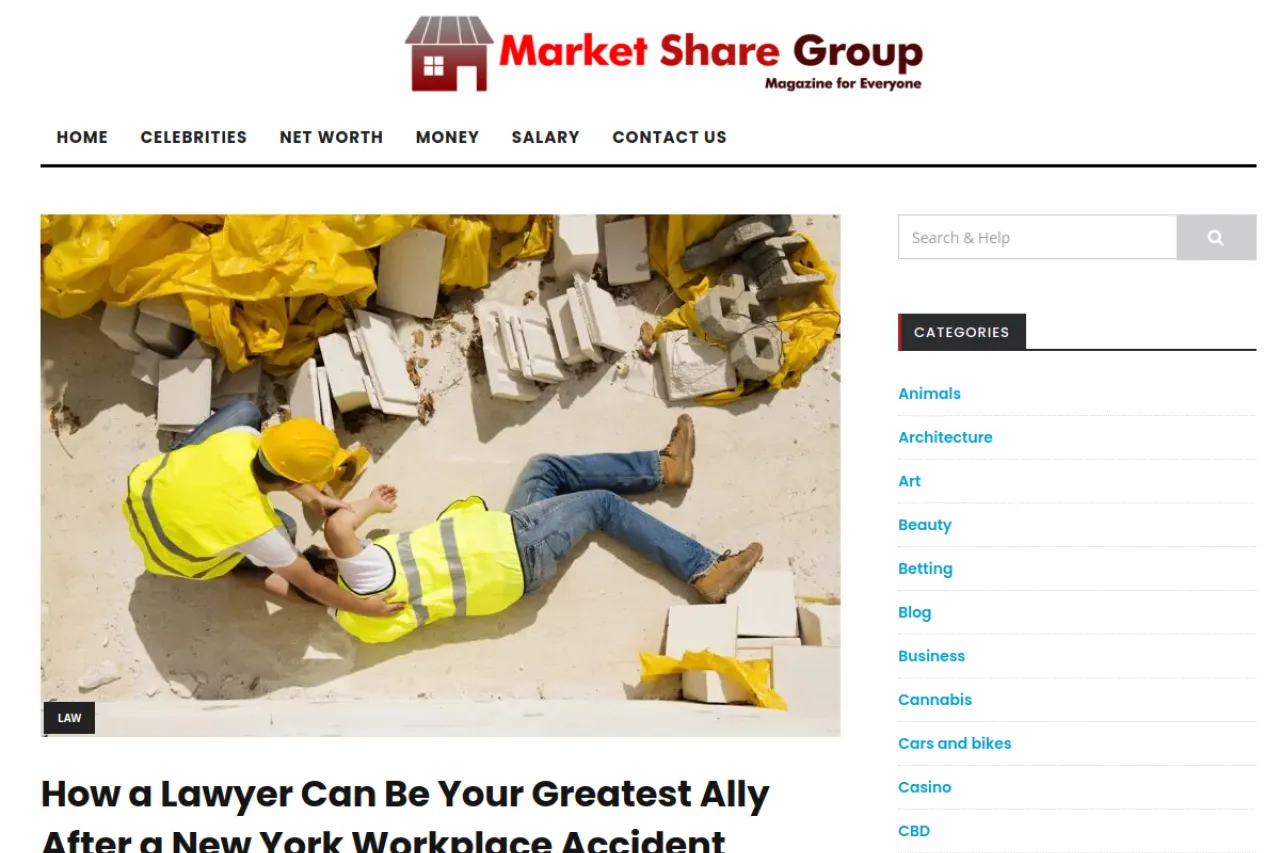 marketsharegroup.com web sitesi ekran görüntüsü - DA 55