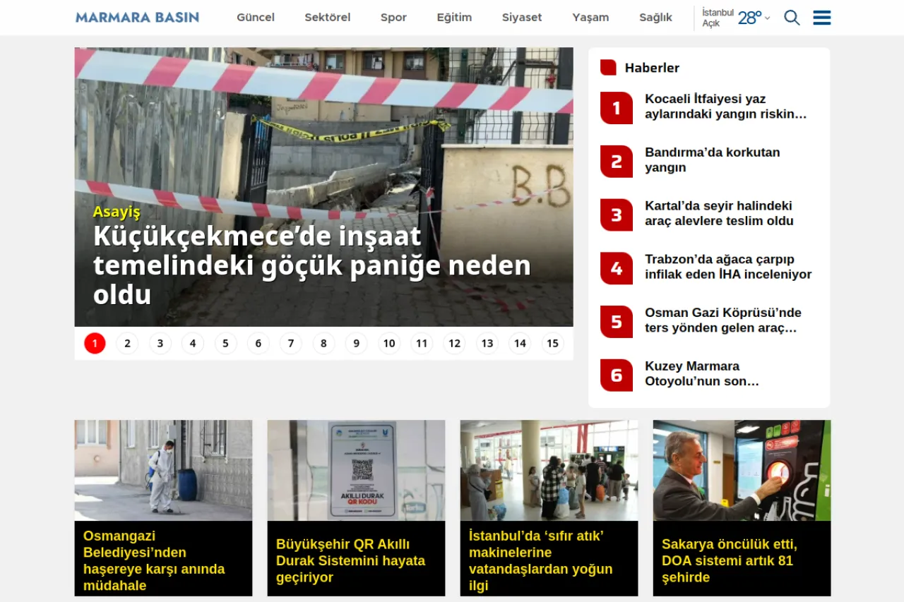 marmarabasin.com web sitesi ekran görüntüsü - Otomotiv - DA 25