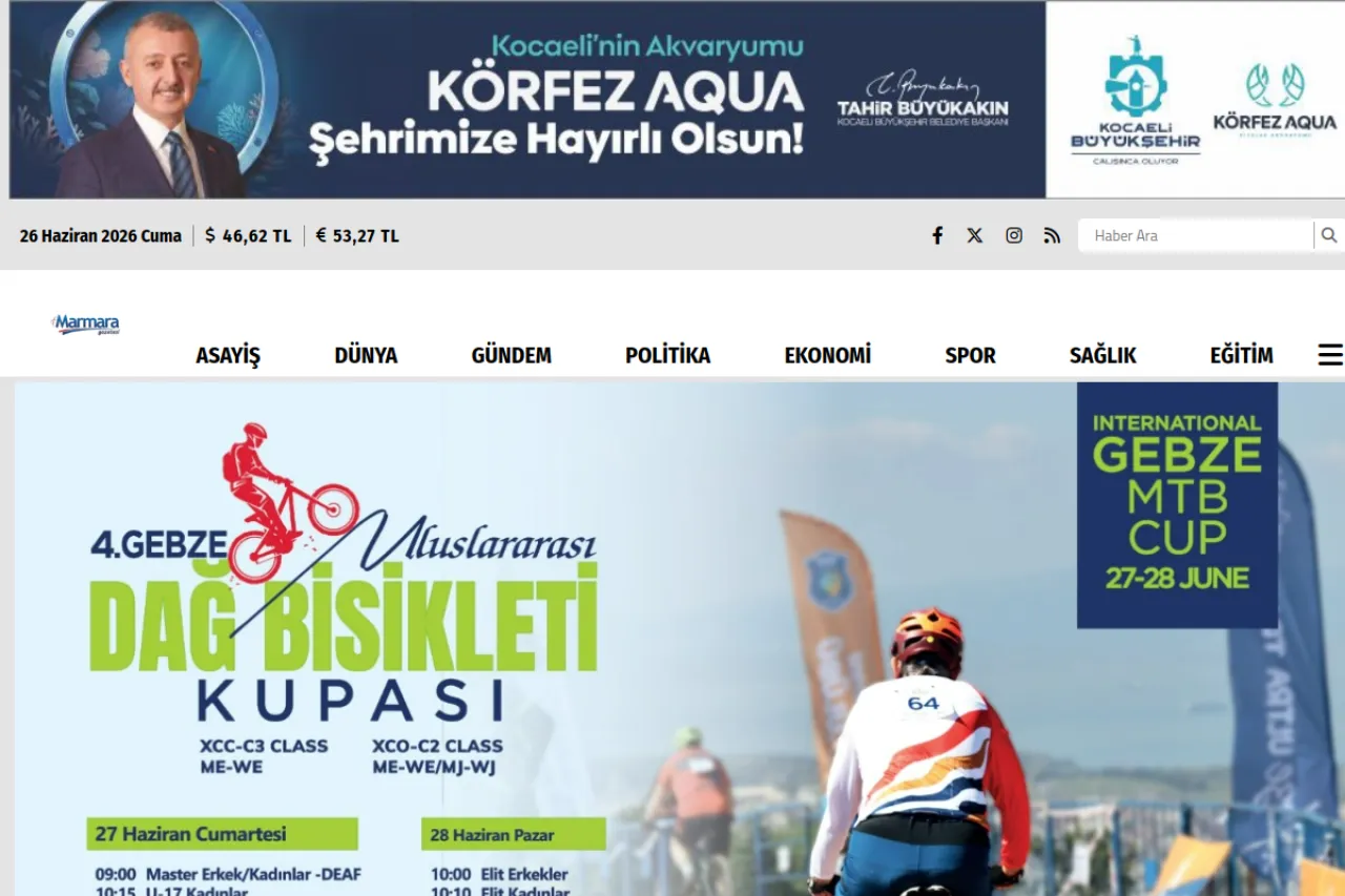 marmaragazetesi.com web sitesi ekran görüntüsü - Haber - DA 36