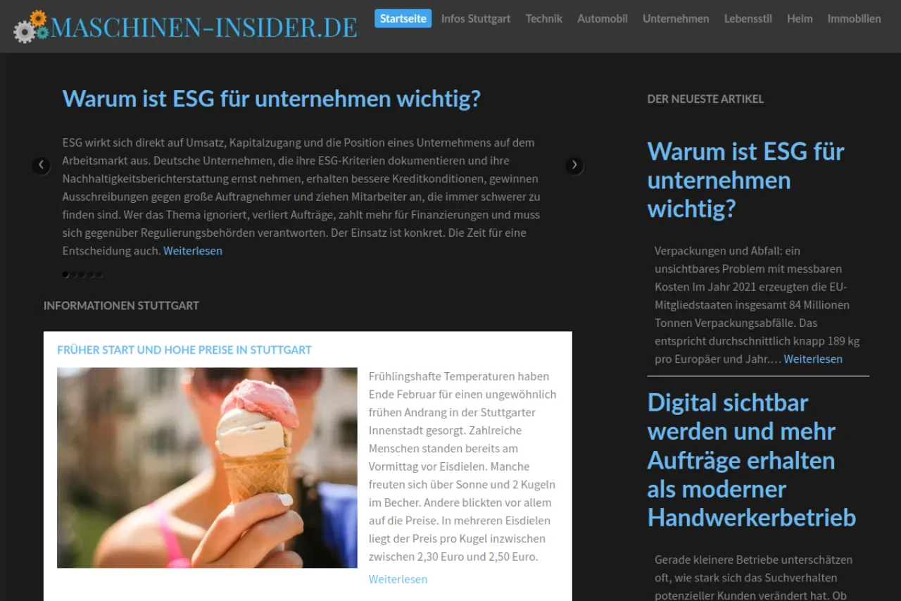 maschinen-insider.de web sitesi ekran görüntüsü - DA 60