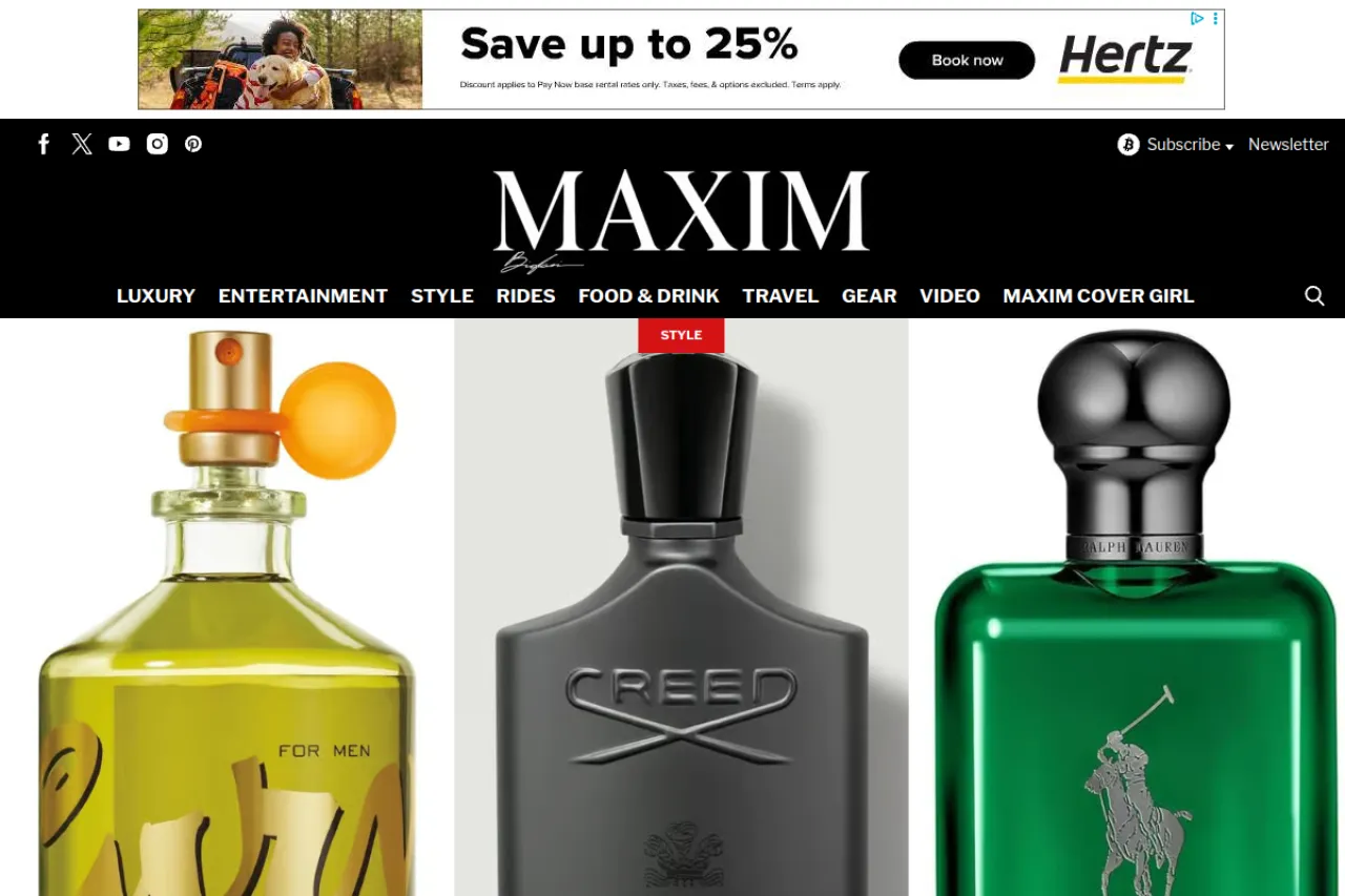 maxim.com web sitesi ekran görüntüsü - Haber - DA 85