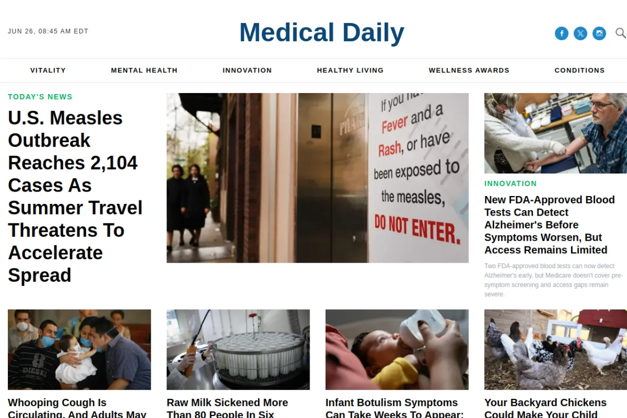 medicaldaily.com web sitesi ekran görüntüsü - Haber - DA 86