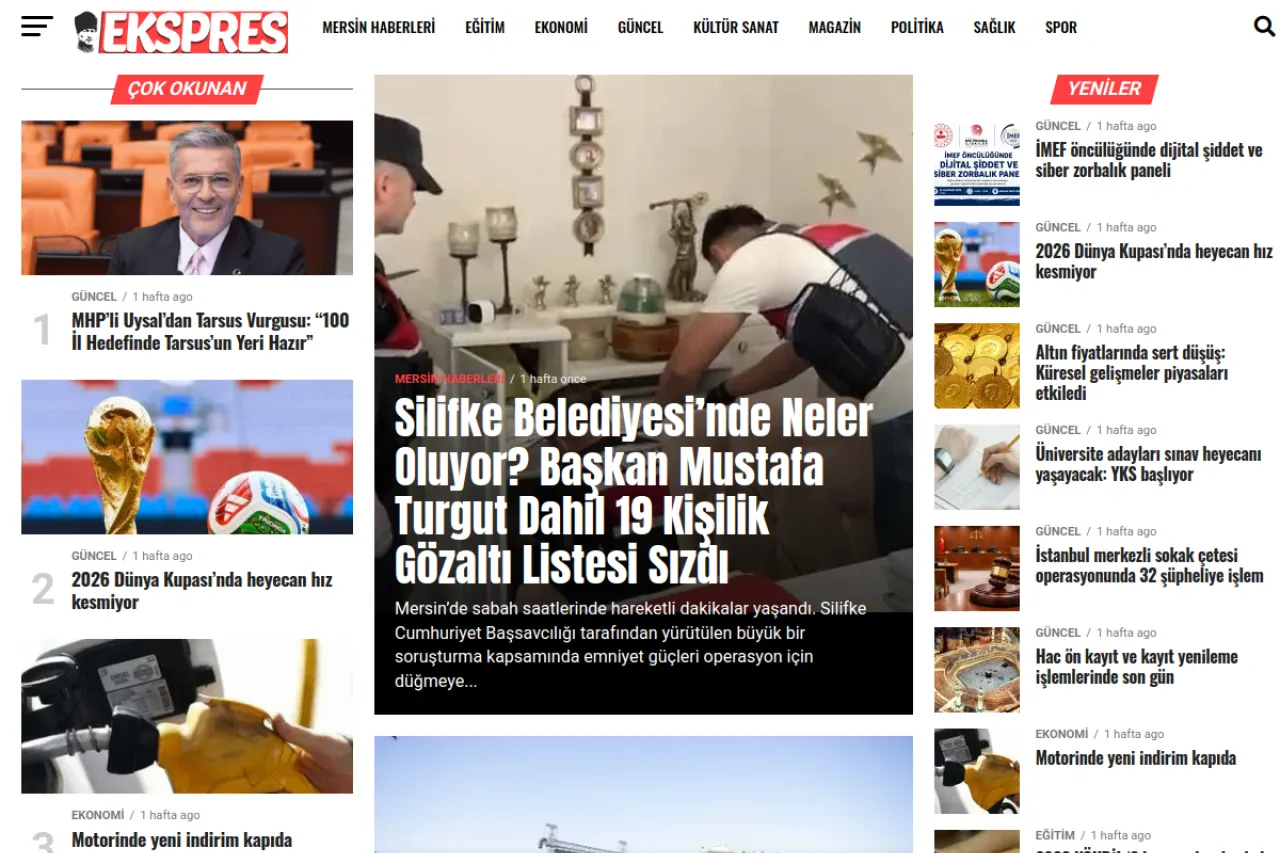 mersinekspres.com web sitesi ekran görüntüsü
