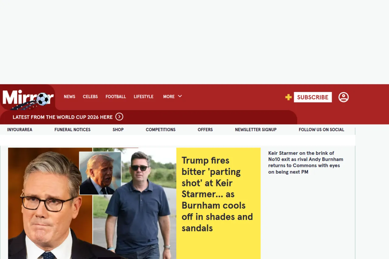 mirror.co.uk web sitesi ekran görüntüsü - Haber - DA 94
