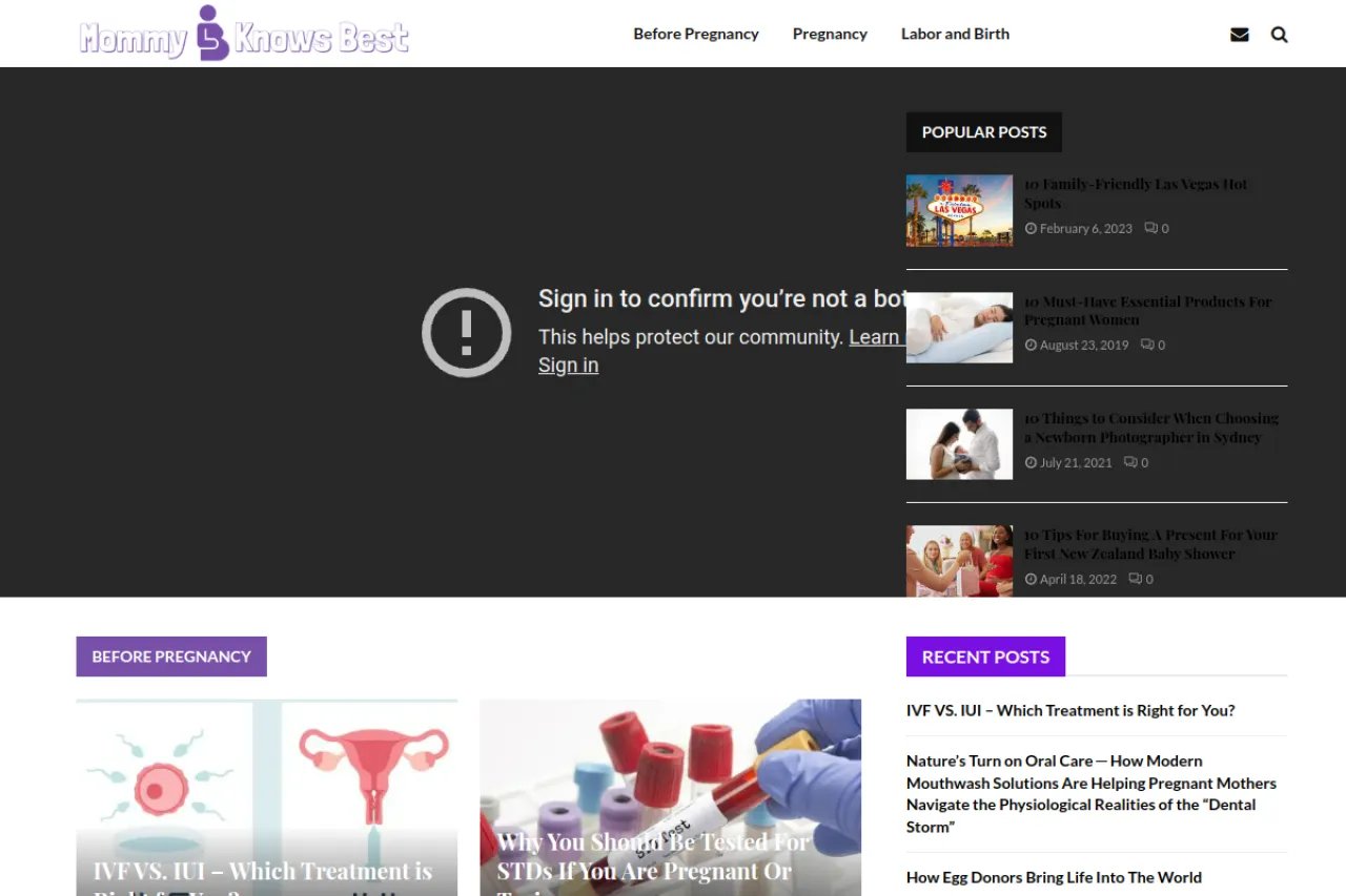 mommybknowsbest.com web sitesi ekran görüntüsü - DA 69