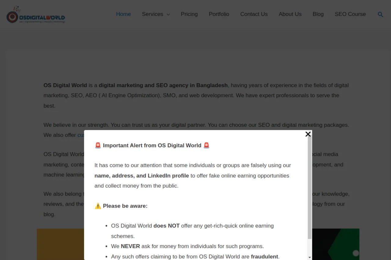 osdigitalworld.com web sitesi ekran görüntüsü - DA 55