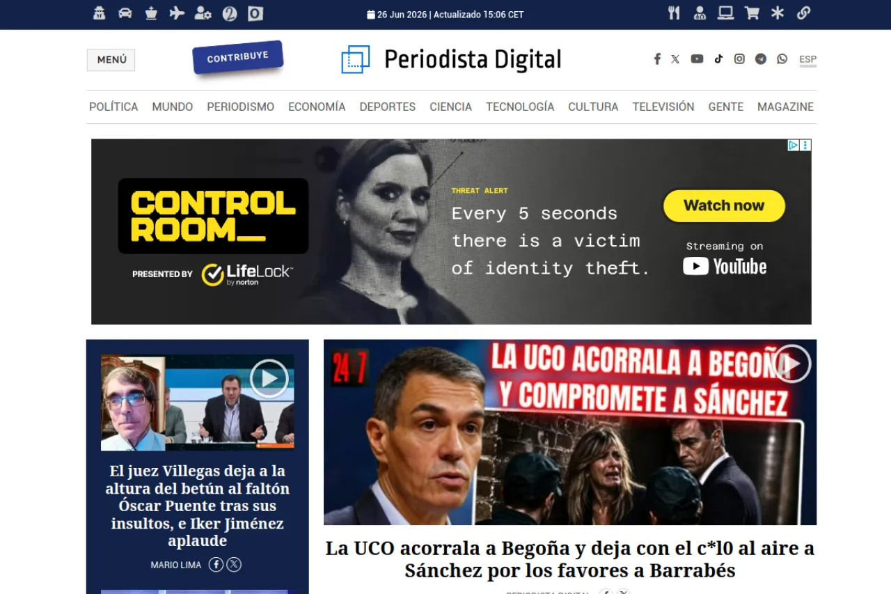 periodistadigital.com web sitesi ekran görüntüsü - Sağlık - DA 78