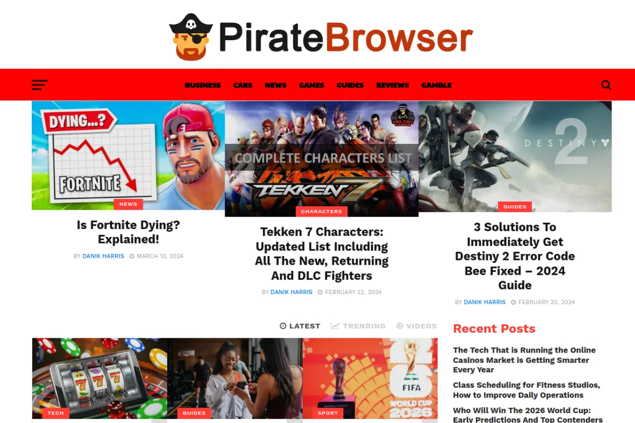 piratebrowser.com web sitesi ekran görüntüsü - DA 70
