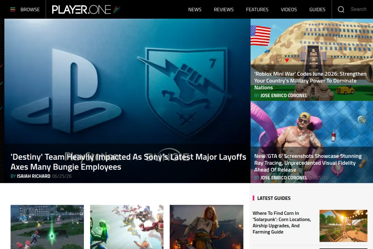 player.one web sitesi ekran görüntüsü - Haber - DA 78