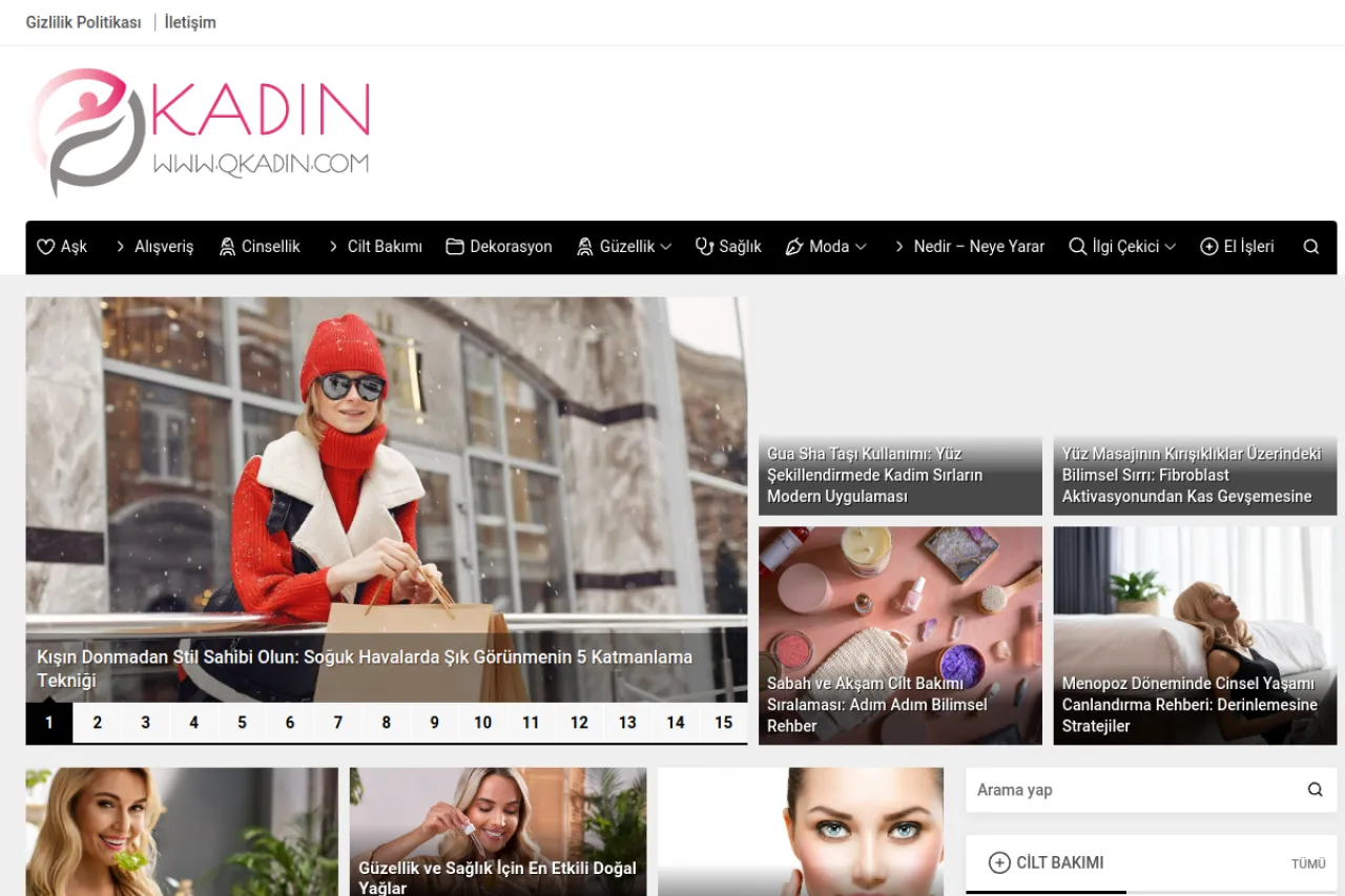 qkadin.com web sitesi ekran görüntüsü - DA 57