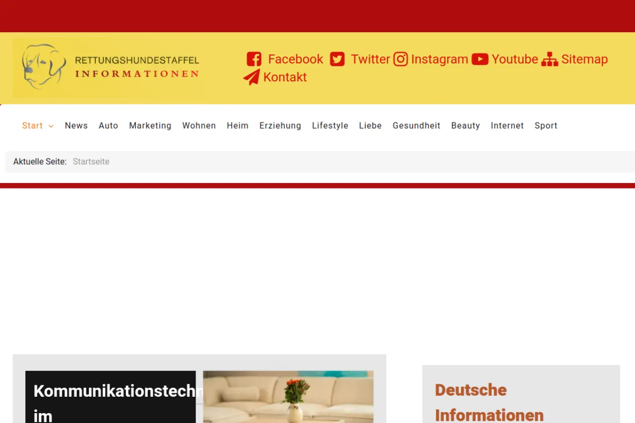 rettungshundestaffel-trier.de web sitesi ekran görüntüsü - DA 58