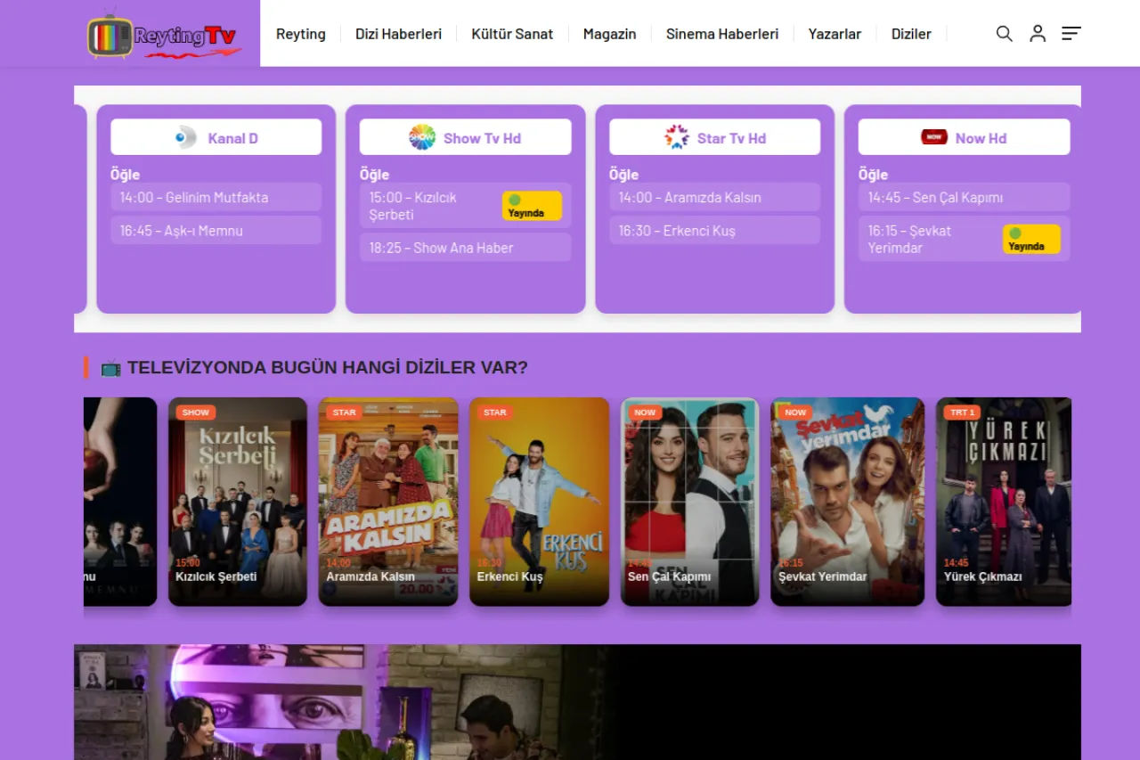 reytingtv.com web sitesi ekran görüntüsü - DA 56