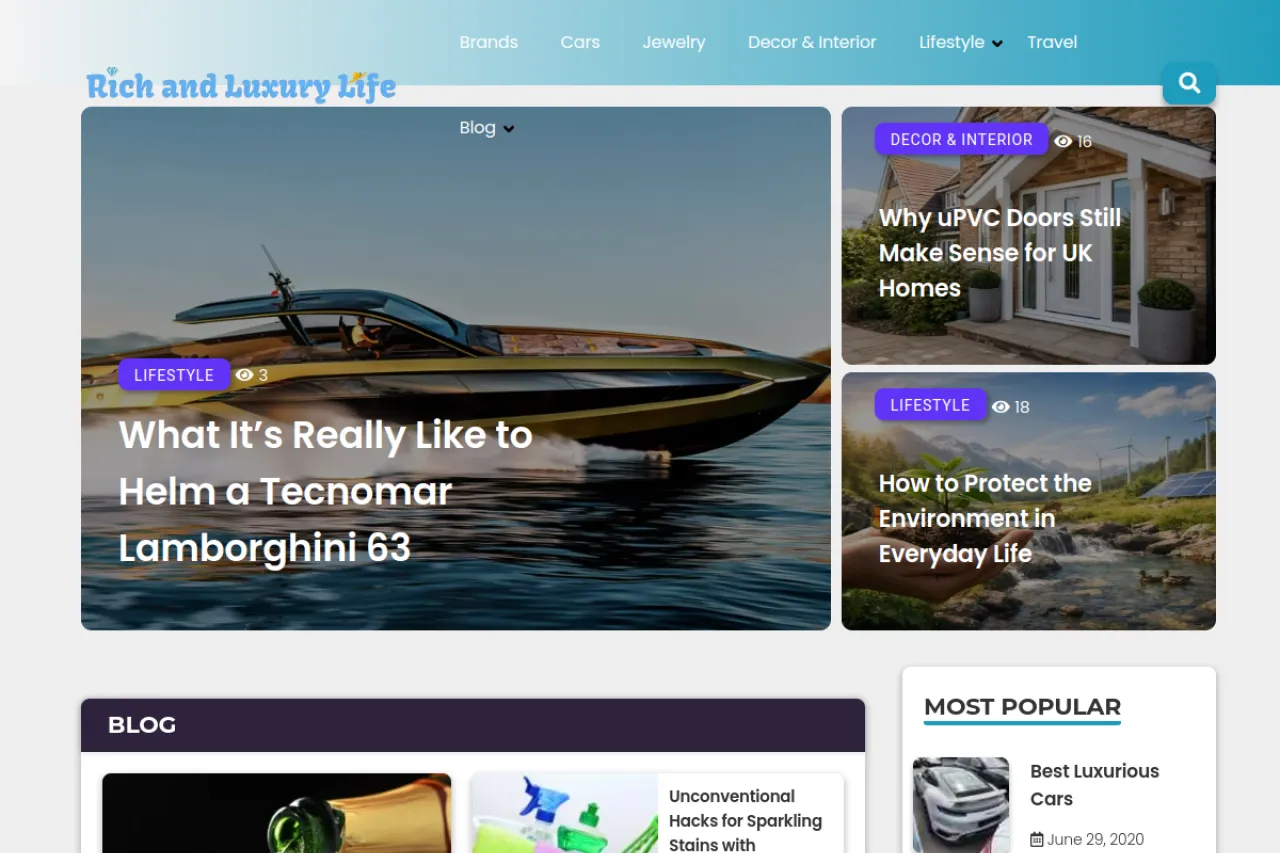 richluxurylifestyle.com web sitesi ekran görüntüsü - DA 61