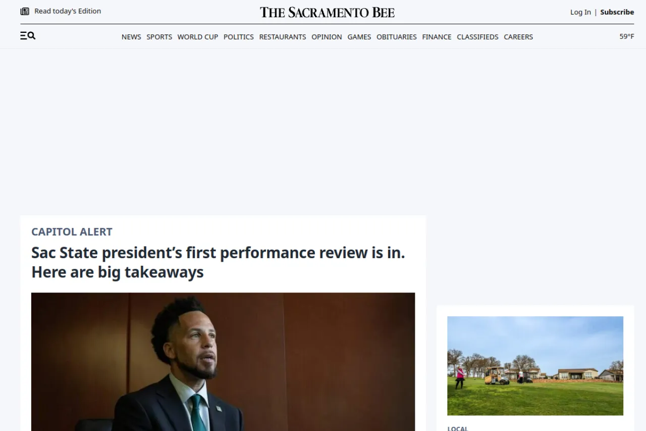 sacbee.com web sitesi ekran görüntüsü - Haber - DA 86