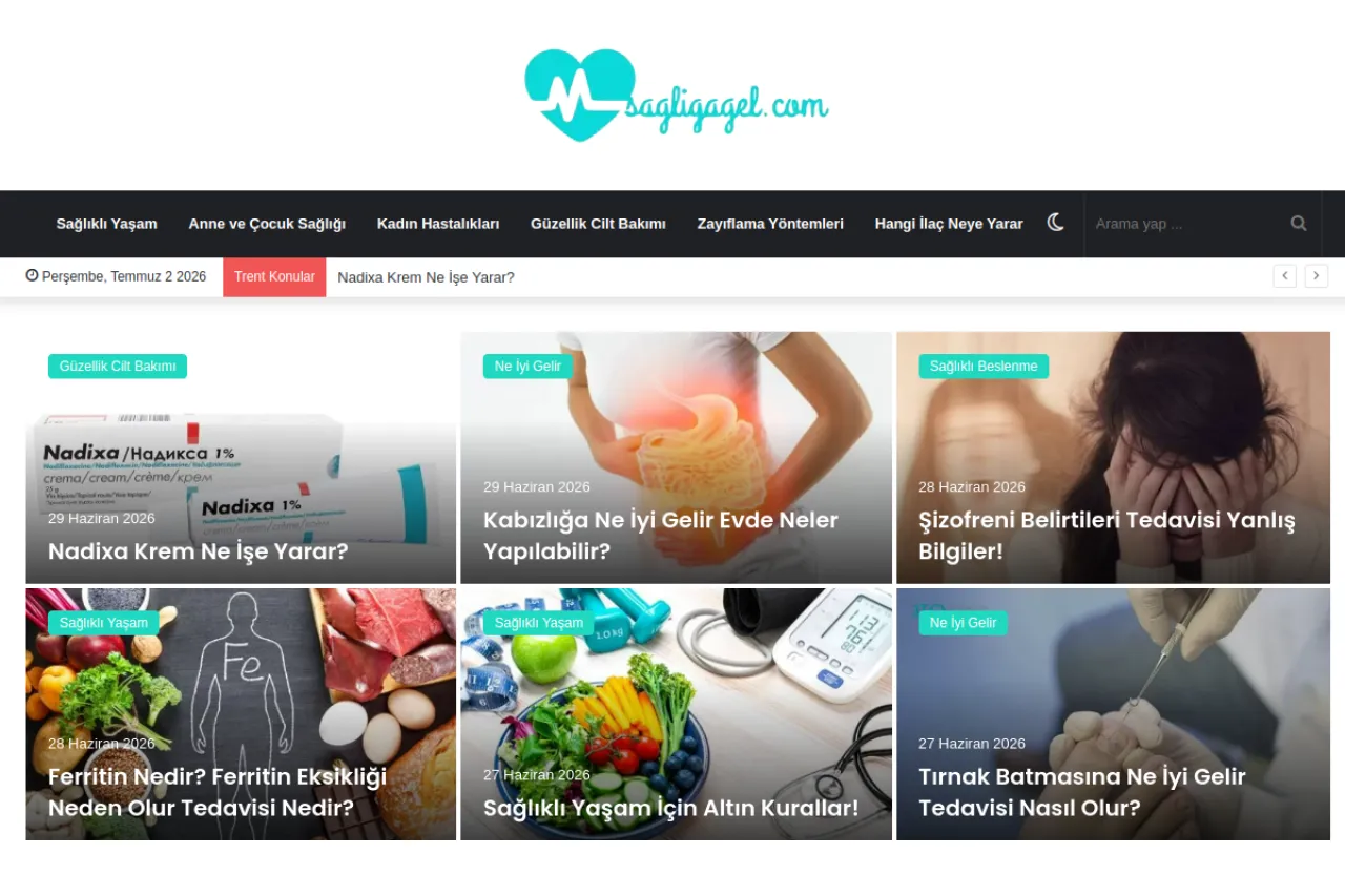 sagligagel.com web sitesi ekran görüntüsü - DA 16