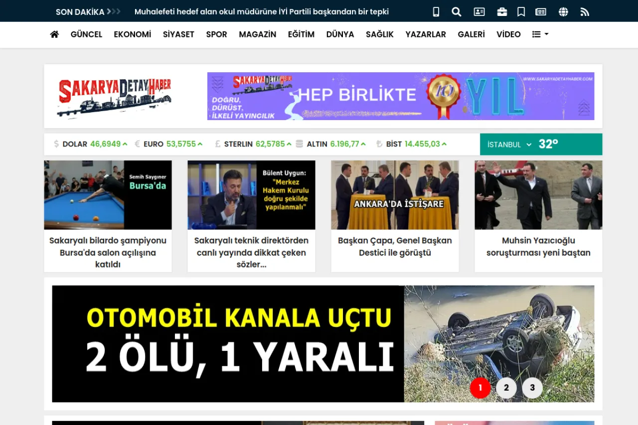 sakaryadetayhaber.com web sitesi ekran görüntüsü - Haber - DA 15