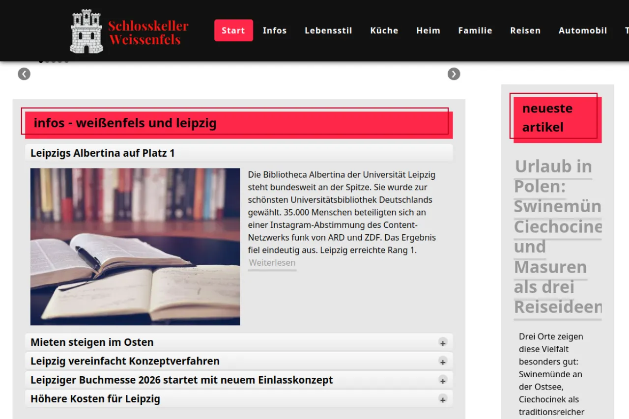 schlosskeller-weissenfels.de web sitesi ekran görüntüsü - DA 57