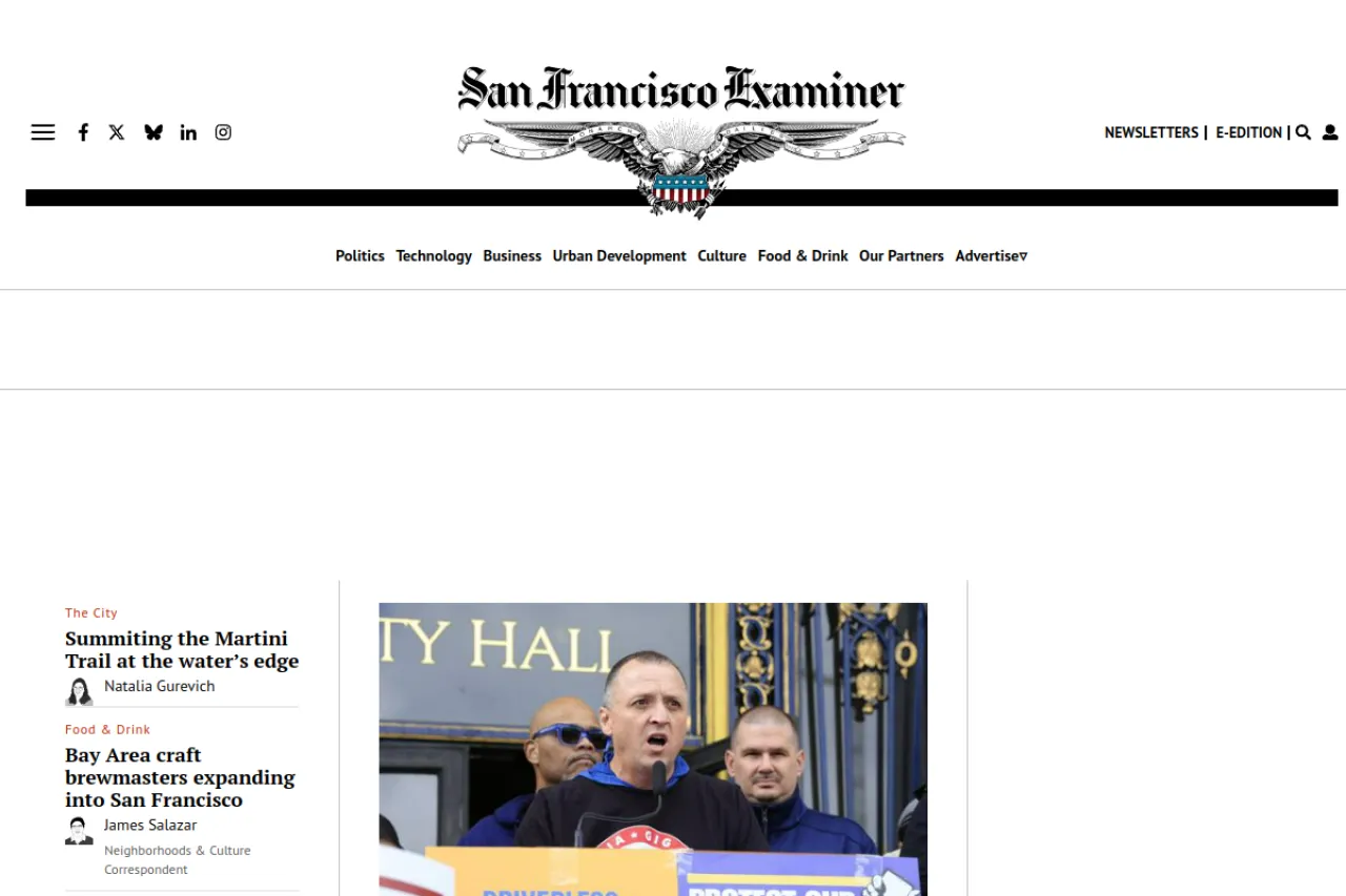 sfexaminer.com web sitesi ekran görüntüsü - Haber - DA 76