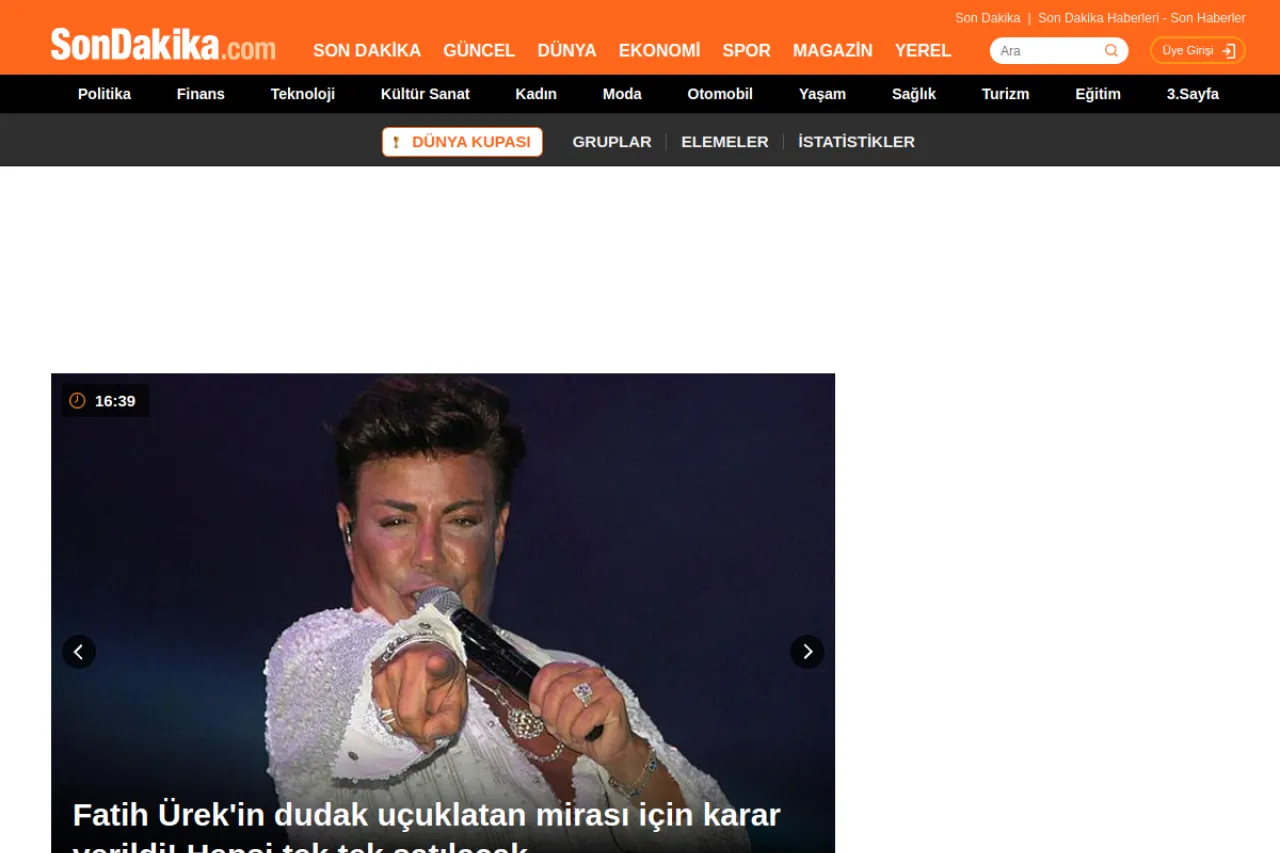 sondakika.com web sitesi ekran görüntüsü - DA 66