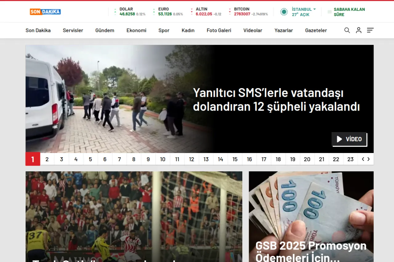 sondakikahaberler.com.tr web sitesi ekran görüntüsü - Haber - DA 56