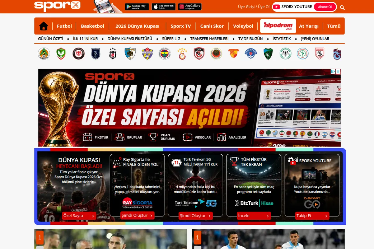 sporx.com web sitesi ekran görüntüsü - Spor - DA 78