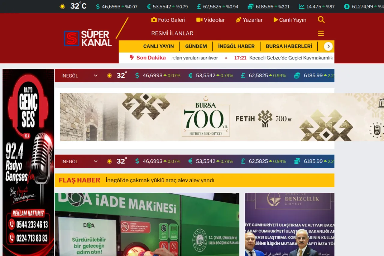 superkanaltv.com web sitesi ekran görüntüsü - DA 19