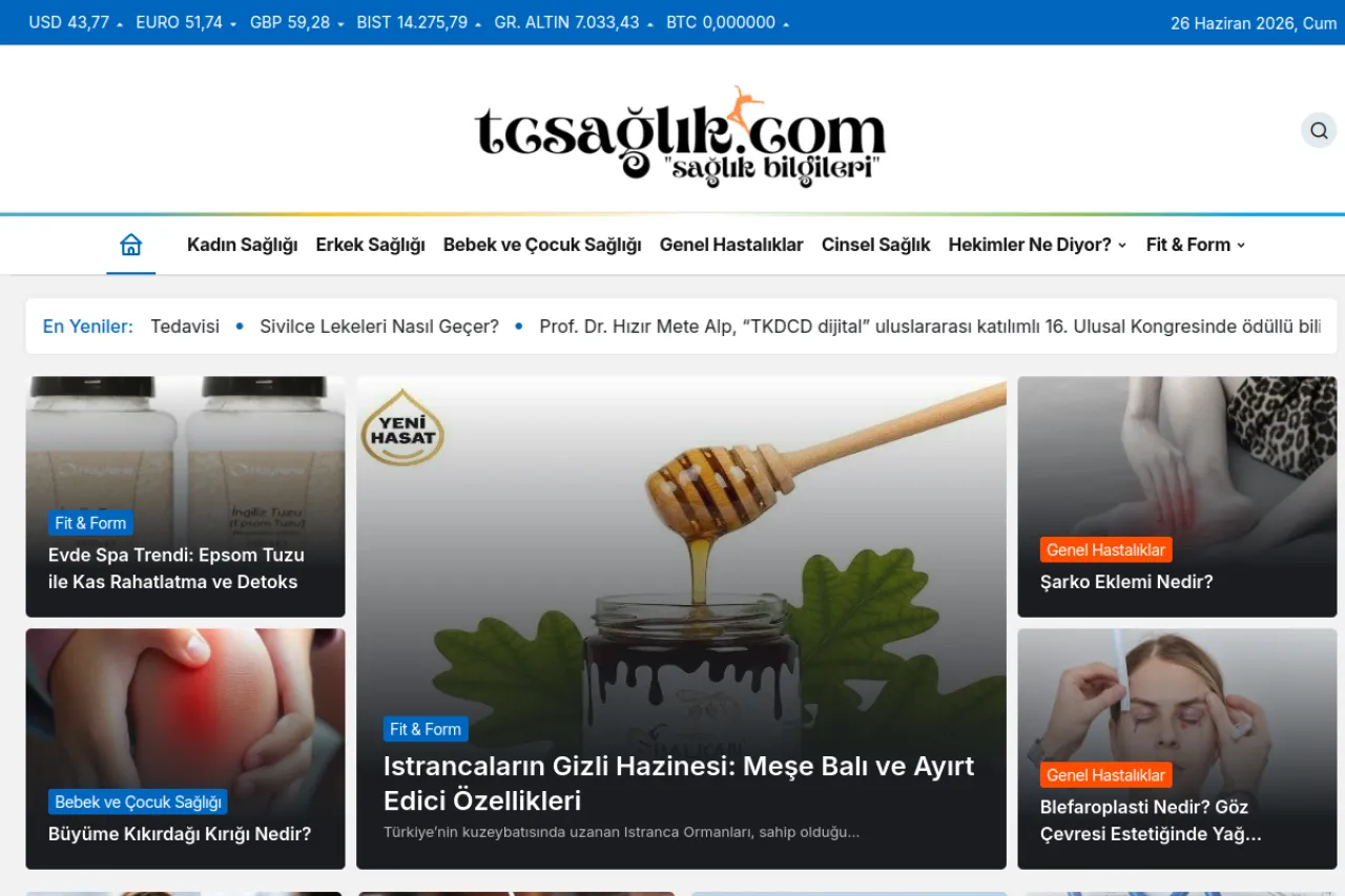 tcsaglik.com web sitesi ekran görüntüsü - Sağlık - DA 56