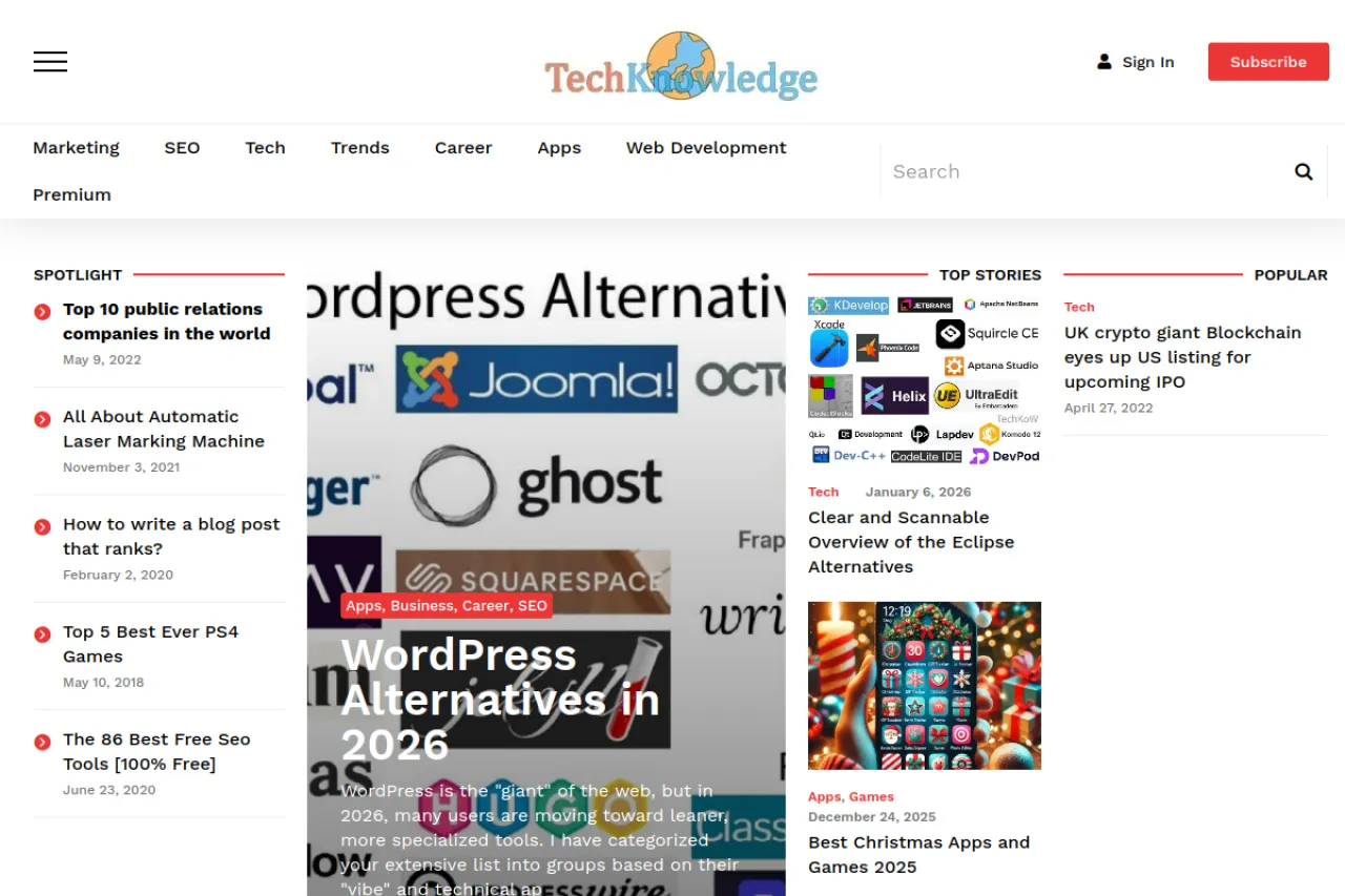 techkow.com web sitesi ekran görüntüsü - Teknoloji - DA 56