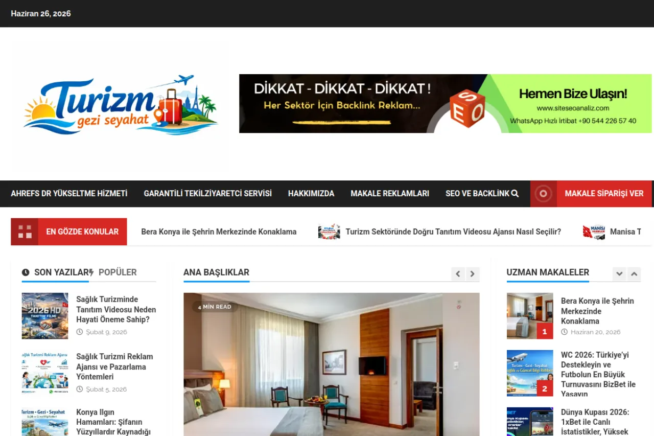 Sağlık Turizmi, Gezi, Seyahat ve Konaklama Rehberi web sitesi ekran görüntüsü - Seyahat - DA 57