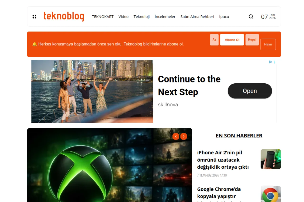 teknoblog.com web sitesi ekran görüntüsü - DA 44