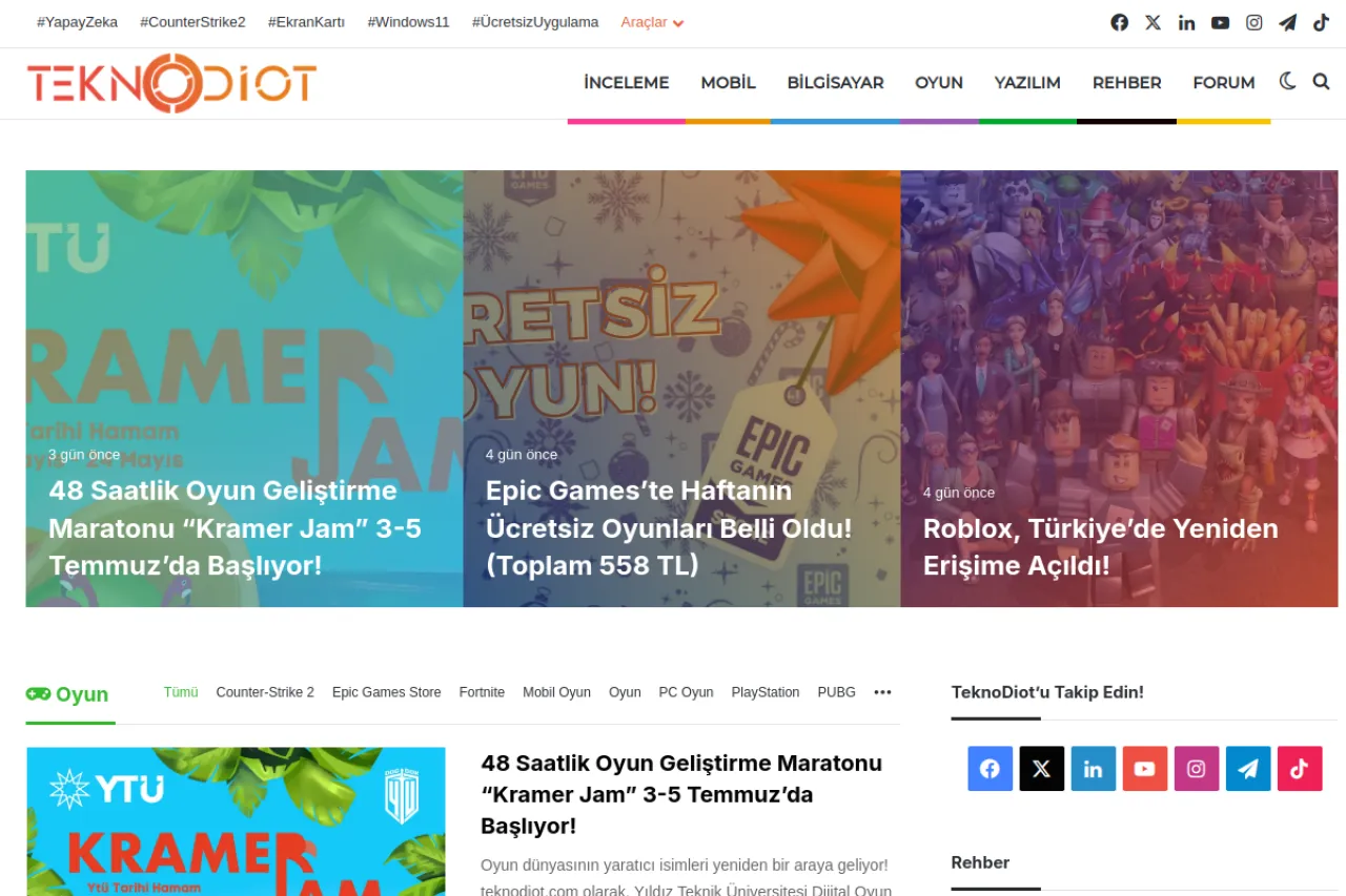 teknodiot.com web sitesi ekran görüntüsü - DA 55