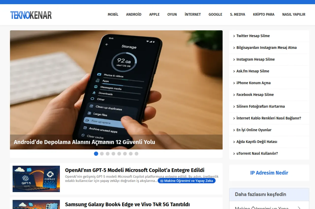 teknokenar.com web sitesi ekran görüntüsü - DA 61