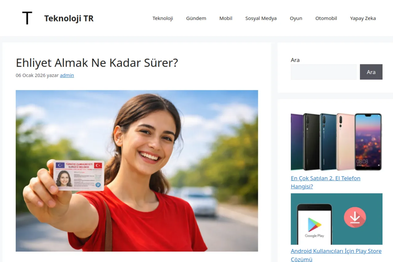 teknoloji.net.tr web sitesi ekran görüntüsü - Teknoloji