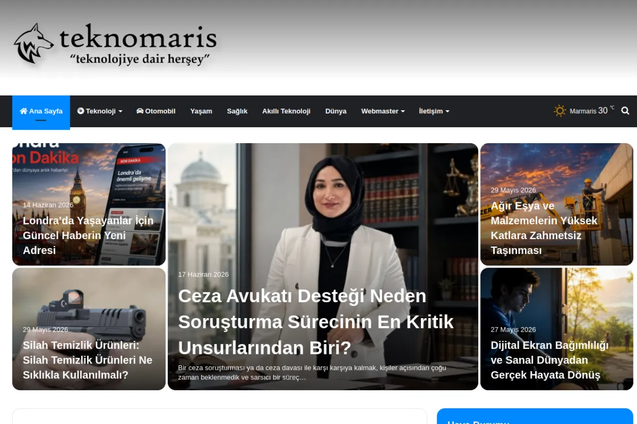 teknomaris.com web sitesi ekran görüntüsü - DA 56
