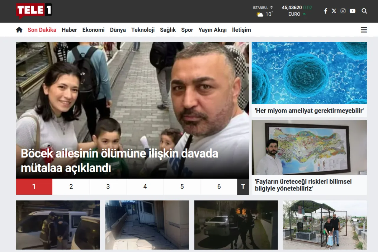 tele1.com.tr web sitesi ekran görüntüsü - DA 50