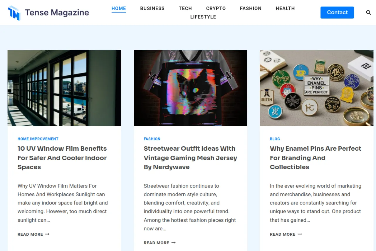 tensemagazine.com web sitesi ekran görüntüsü