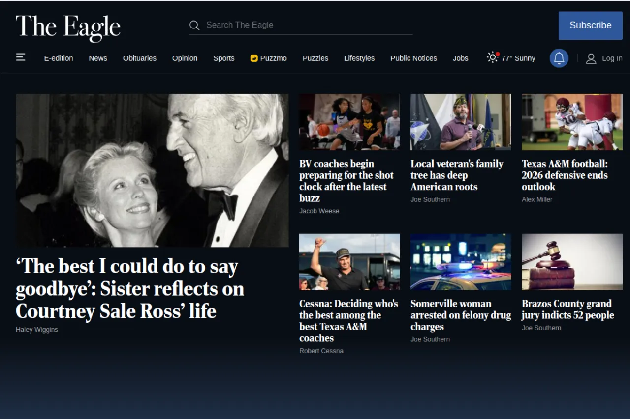 theeagle.com web sitesi ekran görüntüsü - Haber - DA 77