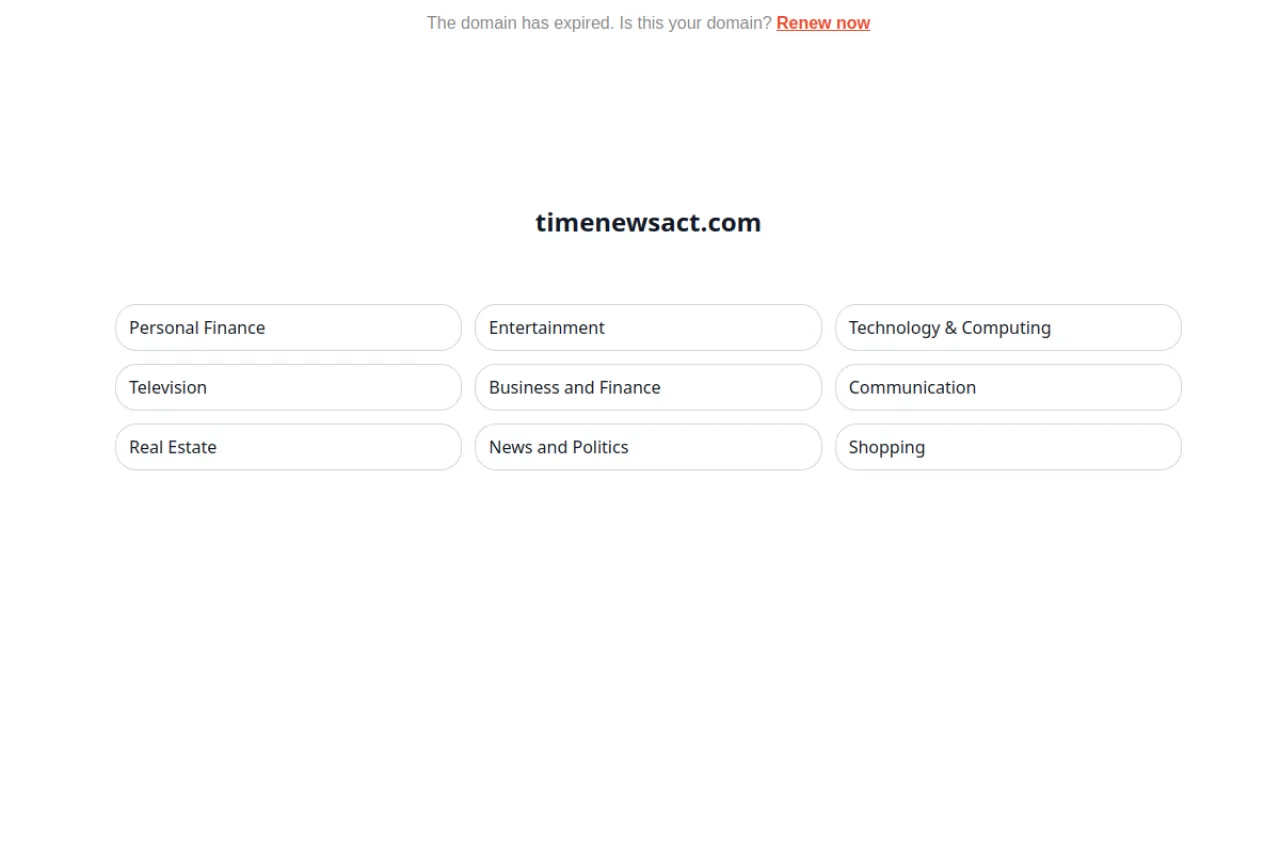 timenewsact.com web sitesi ekran görüntüsü - Haber - DA 53
