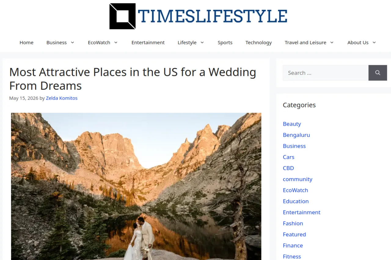 timeslifestyle.net web sitesi ekran görüntüsü - DA 70