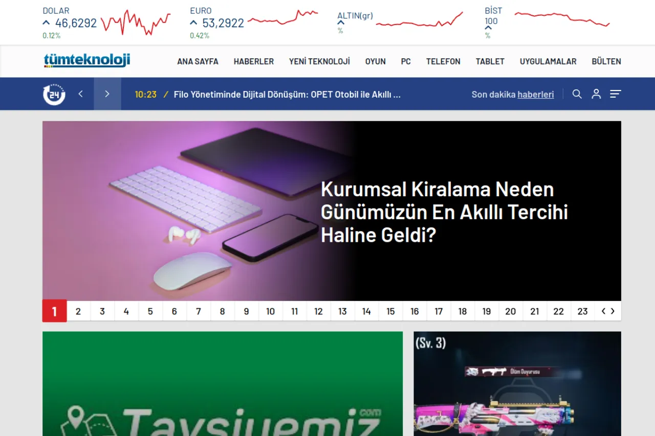 tumteknoloji.com web sitesi ekran görüntüsü - Teknoloji - DA 39