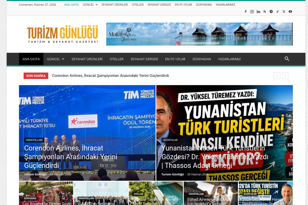 turizmgunlugu.com web sitesi ekran görüntüsü - Magazin - DA 44