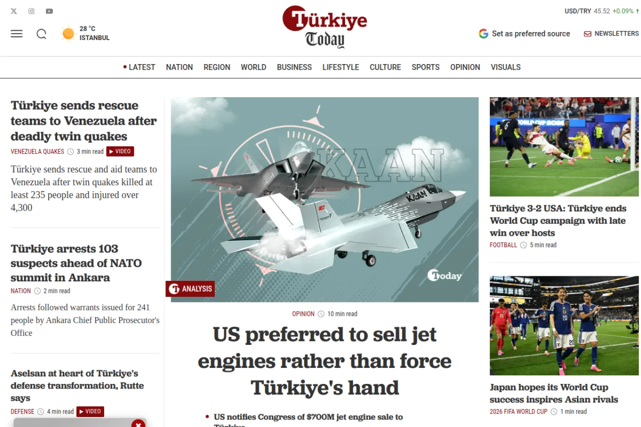 turkiyetoday.com web sitesi ekran görüntüsü - DA 61