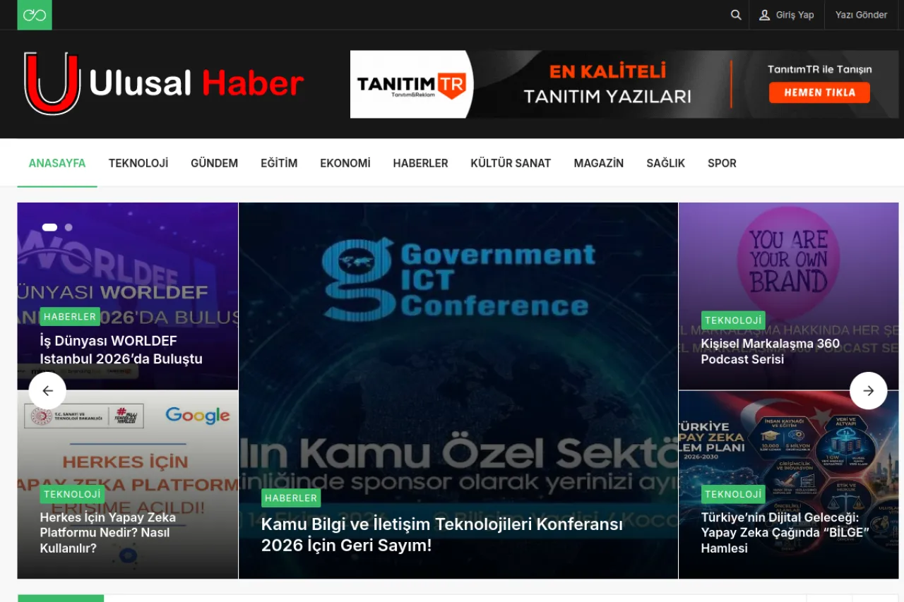 ulusalhaber.net.tr web sitesi ekran görüntüsü - Haber - DA 56