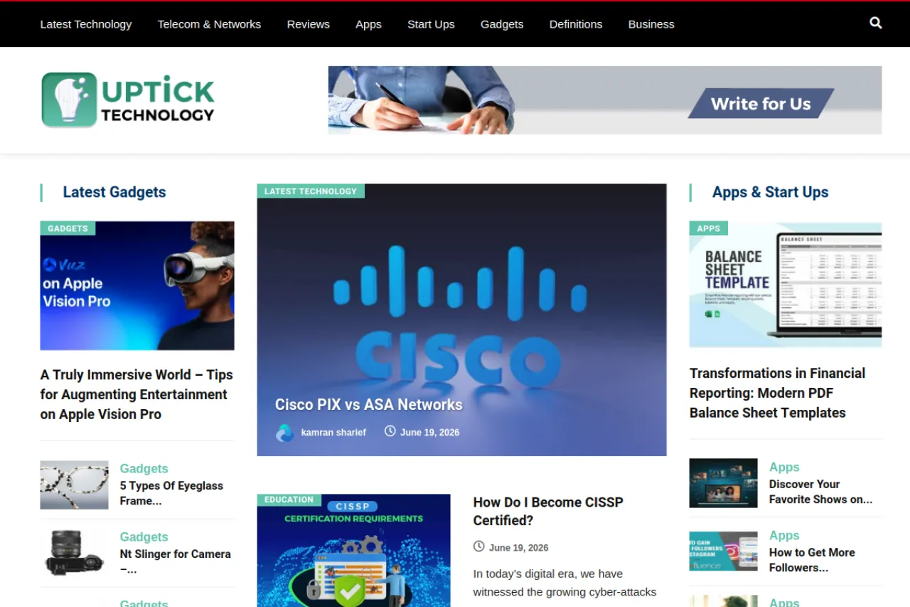 upticktechnology.com web sitesi ekran görüntüsü - Teknoloji - DA 64